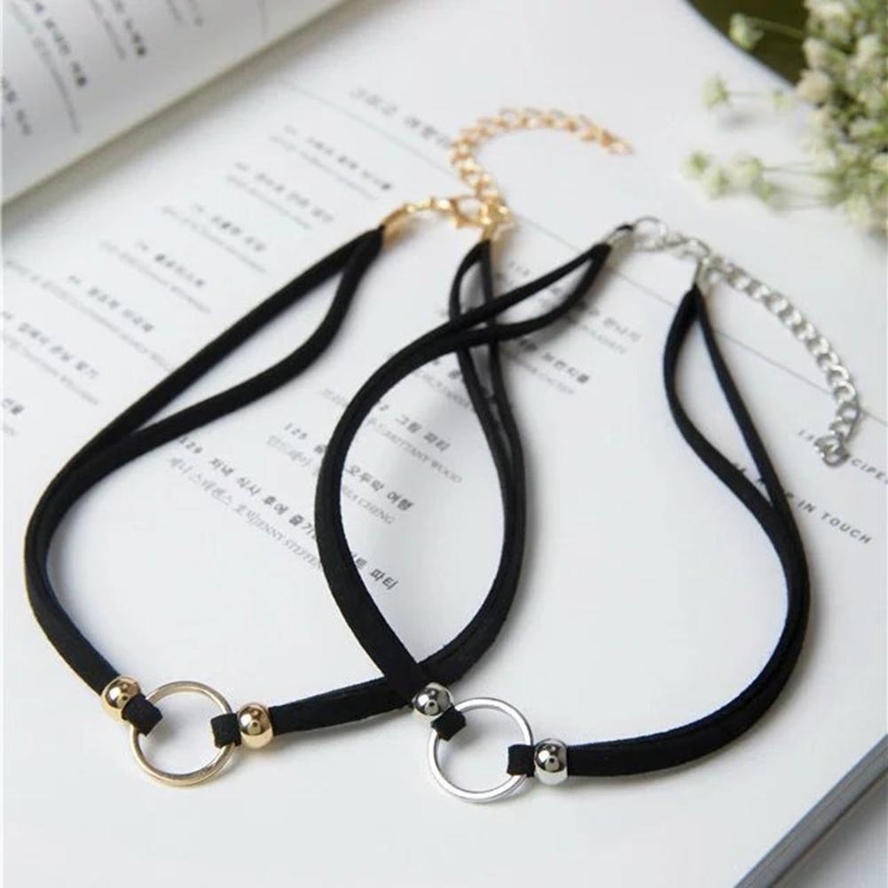 Small Circle Pendant Velvet Collar Choker Necklace Fashion Women Gothic Jewelry