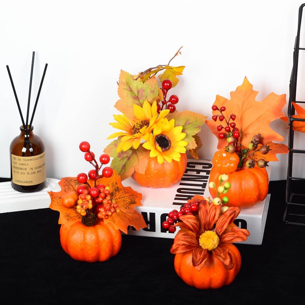 Díkyvzdání Halloween Dýňové ozdoby Žluté umělé slunečnice Ozdoby na dožínkový festival