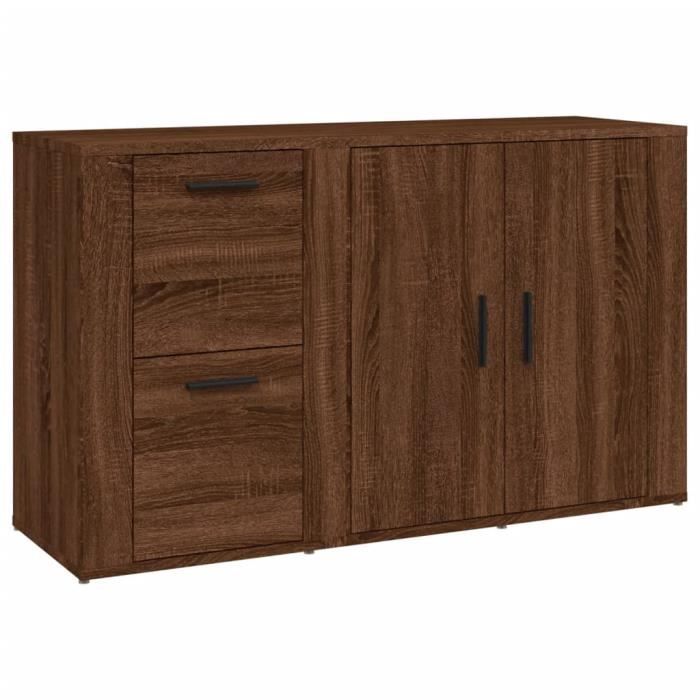 821003 vidaXL Buffet Chêne marron 100x33x59,5 cm Bois d'ingénierie