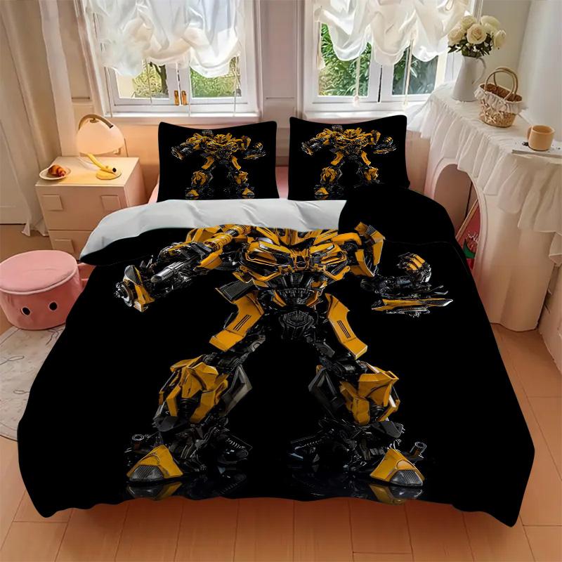 Transformers Bumblebee Action Figure Print 3Pcs Bedding Setduvet Cover With 2 Bedropillowcase Home Birthday Gift