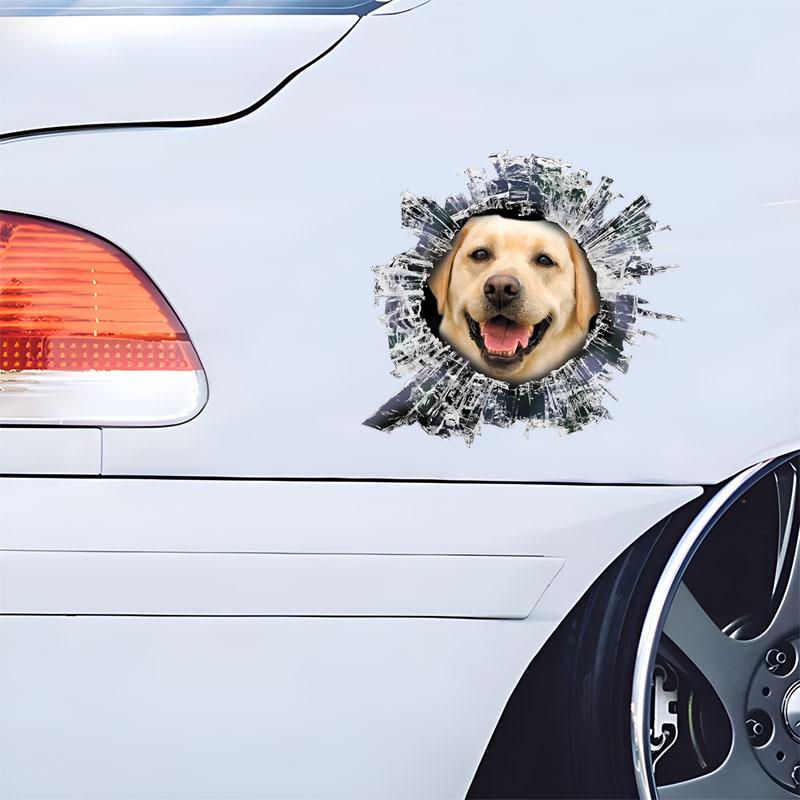 Labrador Car Stickers Scratch Blocking Self-Adhesive Waterproof Decal, Used for Car, Laptop, Motorcycle, Van, RV