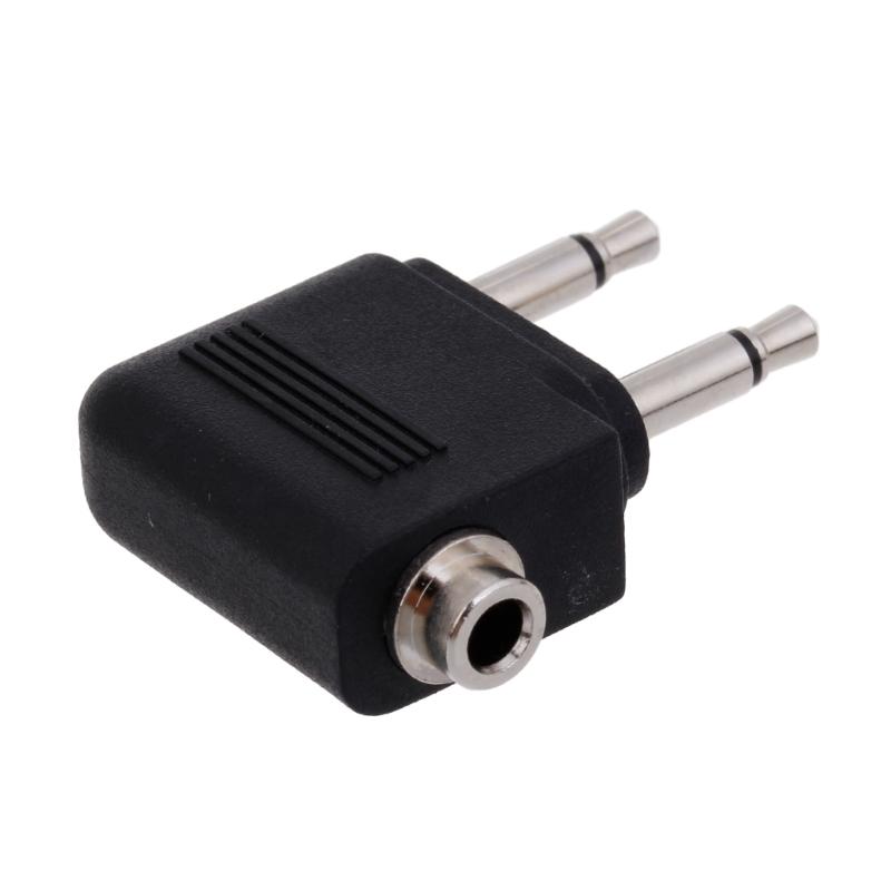 Set of 2pcs Aviation Headphone Adapter 3.5mm Port Aircraft Earphone Socket Conversion Adaptors Portable Converters