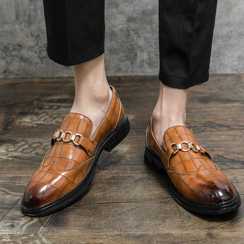 Pánské ležérní nazouvací kožené boty Business Casual lakované lesklé boty Pánská streetová móda Svatba Luxusní boty