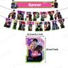 Zombie 4 Set Theme Birthday Balloon Party Set Y2K Decoration Zie Fan Birthday Flag Pulling Balloon Suit Cake Insertion Set New