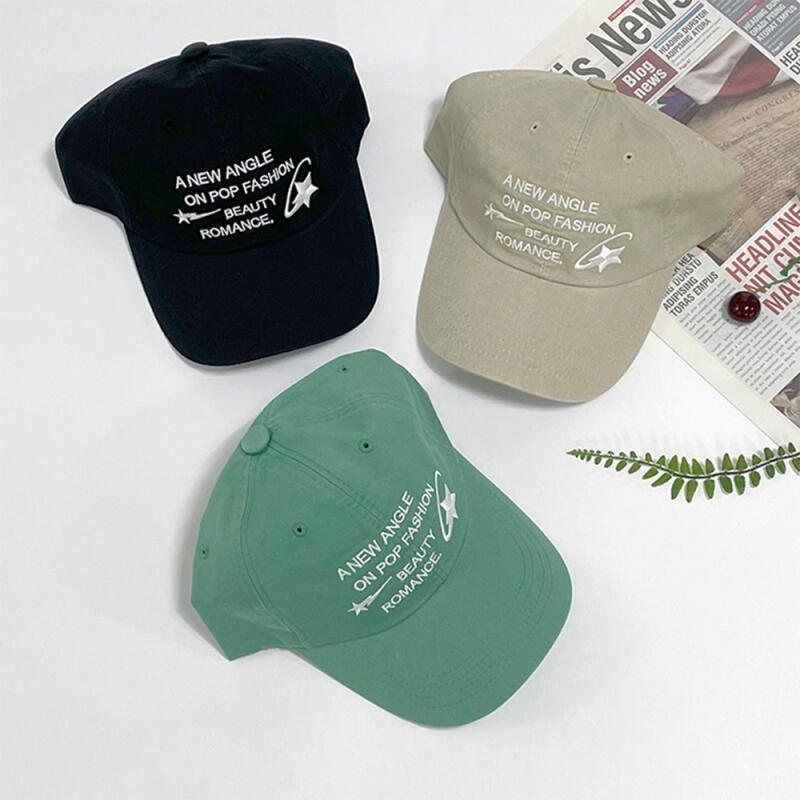 Women s Y2K Men s Lettering Star Embroidered Baseball Cap C7173_Black