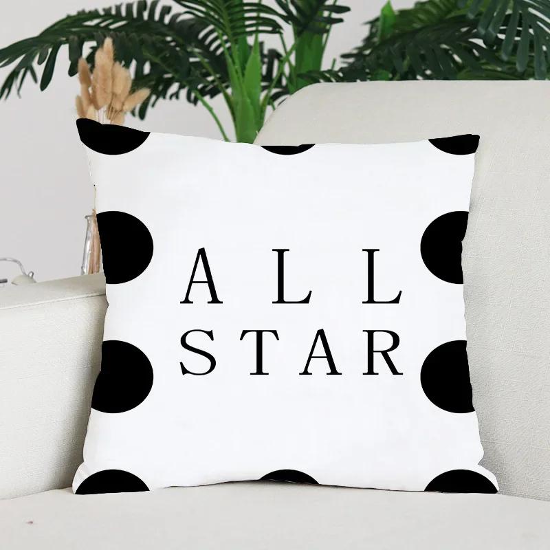 Nordic Minimalist Black and White Checkered Printed Pattern Cushion Cover for Home Living Room Sofa Decorative Pillowcase