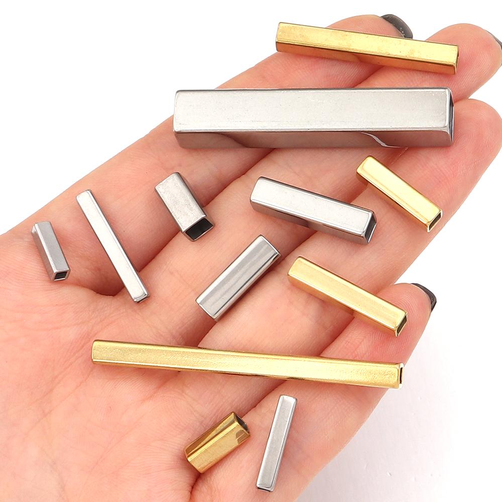 5/10 Stück Edelstahl-Röhrchenperlen, gerade, lange, lose Abstandshalterperlen für die Schmuckherstellung, DIY-Halsketten-Armband-Zubehör