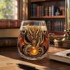 Fantasy Crystal Ball Whiskey Glass Mythic Dragon Glass Cup Sculpted Dragon Drinkware for Bar Decor Gifts