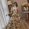 Women's Floral Suspender Dress - 2025 French Retro Slim Waist Long Skirt for Summer