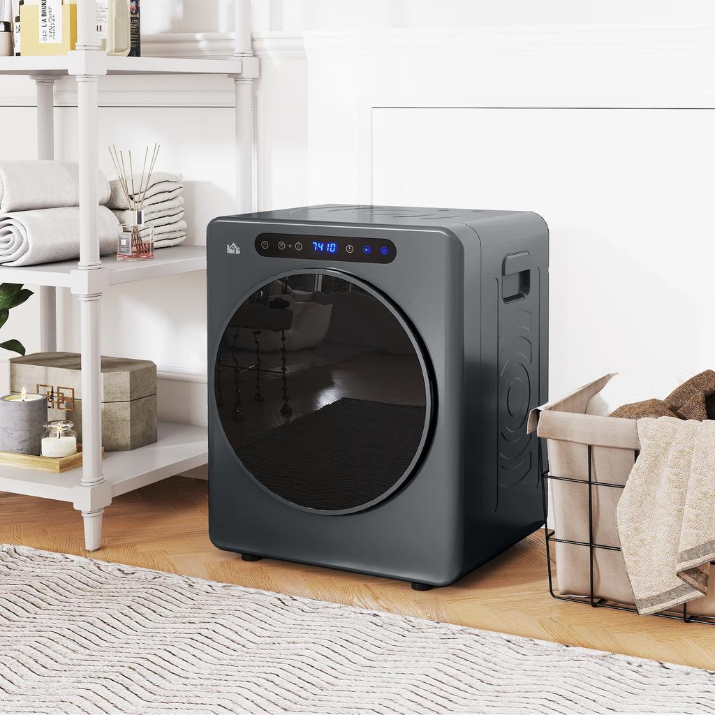 Clothes Dryer, 6 Programs, 40-60 Degrees C, 3 Kg Capacity, Compact, Touch Control, Grey