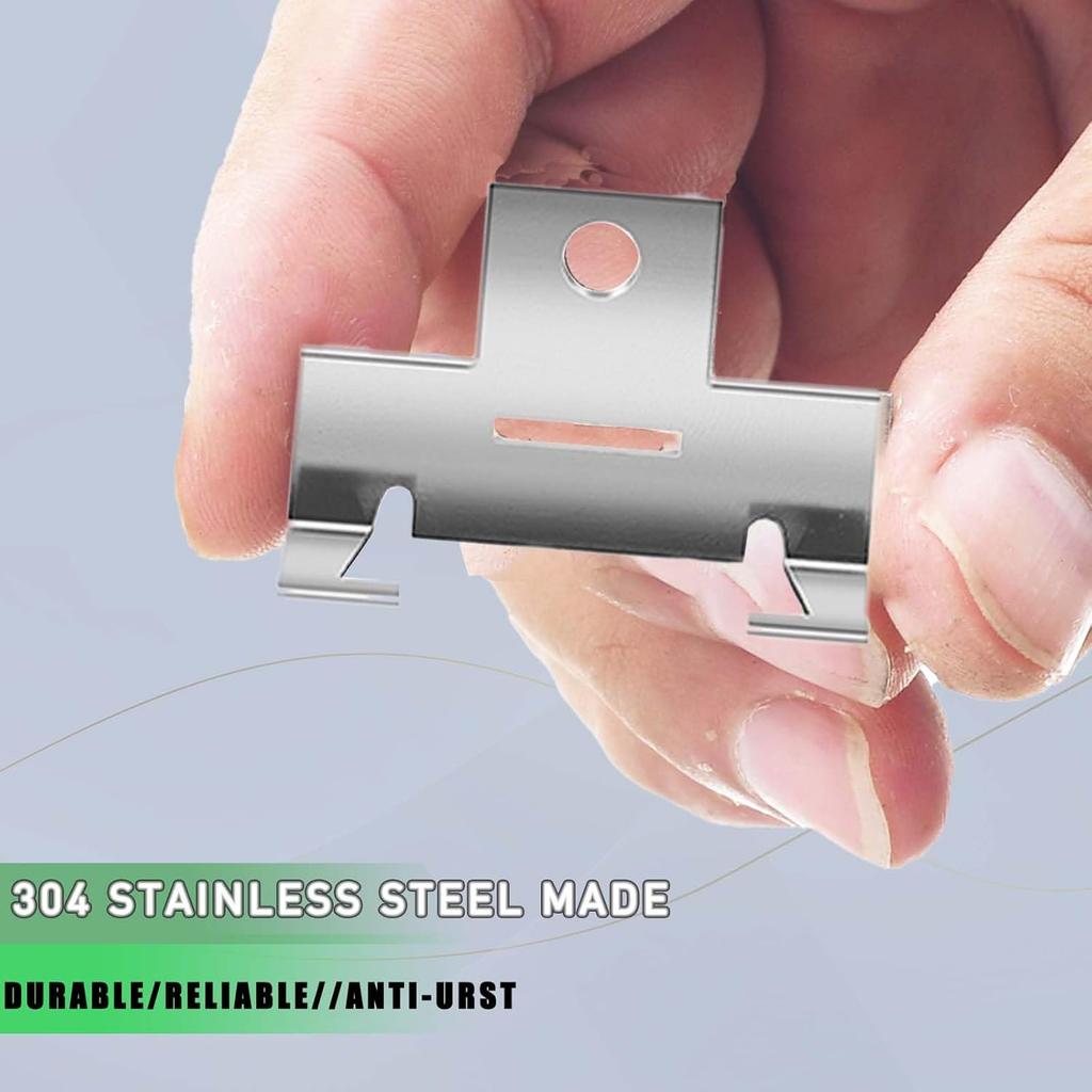 100Pcs Recessed Light Clips,304 Stainless Steel Retrofit Recessed Downlight Housing C Clips with Self Tapping Screws for 5 to 6 Inch Retrofit Cans