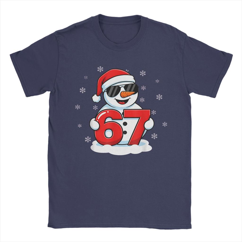 Snowman 67 Christmas 6 7 Meme Gen Alpha Meme Six Seven 6-7 Tee Shirt for Men Women New Arrival T Shirts  100% Cotton Clothing