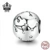 Avle S925 Sterling Silver Zodiac Beaded DIY Bracelet Accessories - Fashion Loose Beads Jewelry.
