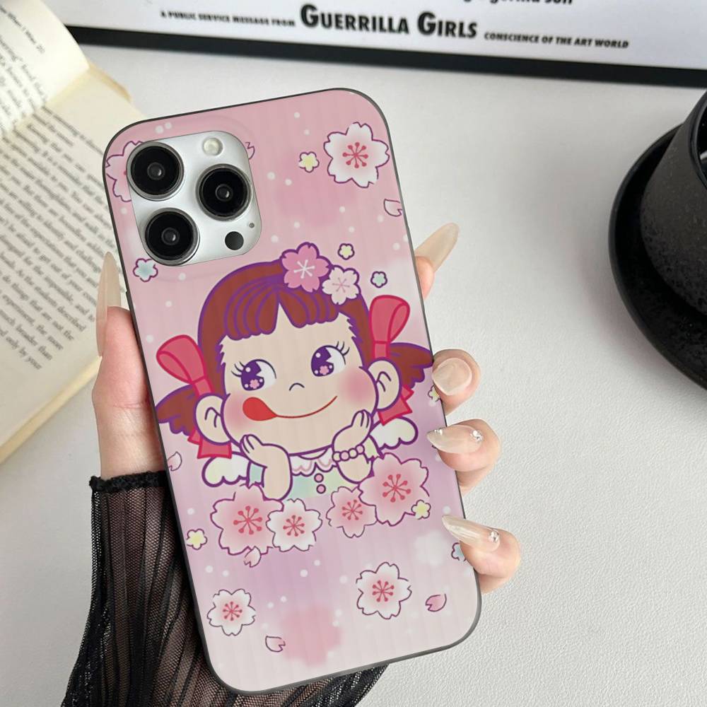 

Brand P-peko Chan Lovely Girl Phone Case For IPhone 17 16 15 14 13 12 11 Pro Max Plus Corrugated Bumper Back Cover Shell iPhone 14pro max