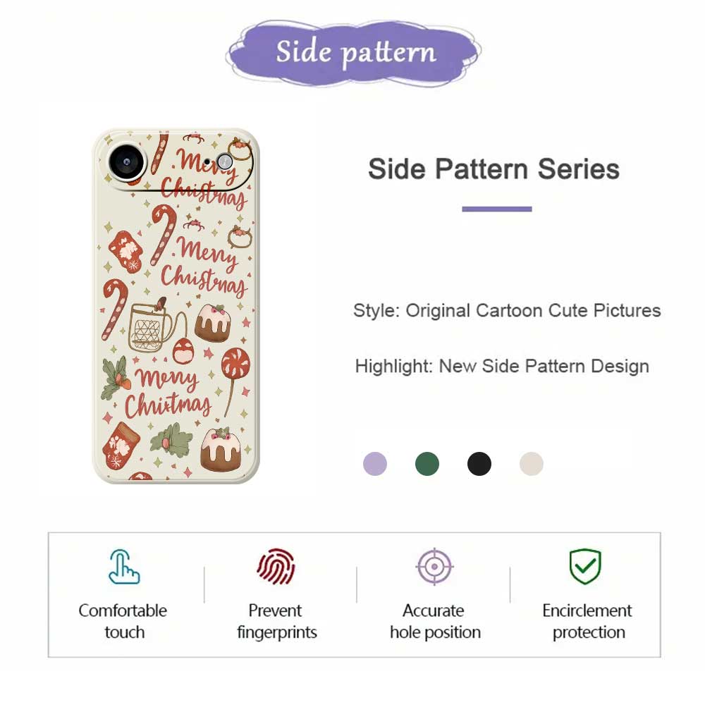 For iPhone 17 Air Case Merry Christmas Pattern Printing Straight Edge TPU Phone Back Cover