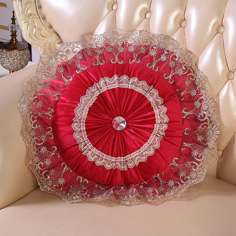 

Роскошная европейская вышитая наволочка для подушки с оборками и кружевной юбкой, наволочка для украшения дома, гостиной, дивана, автомобиля, подушки 40cm Cushion Cover