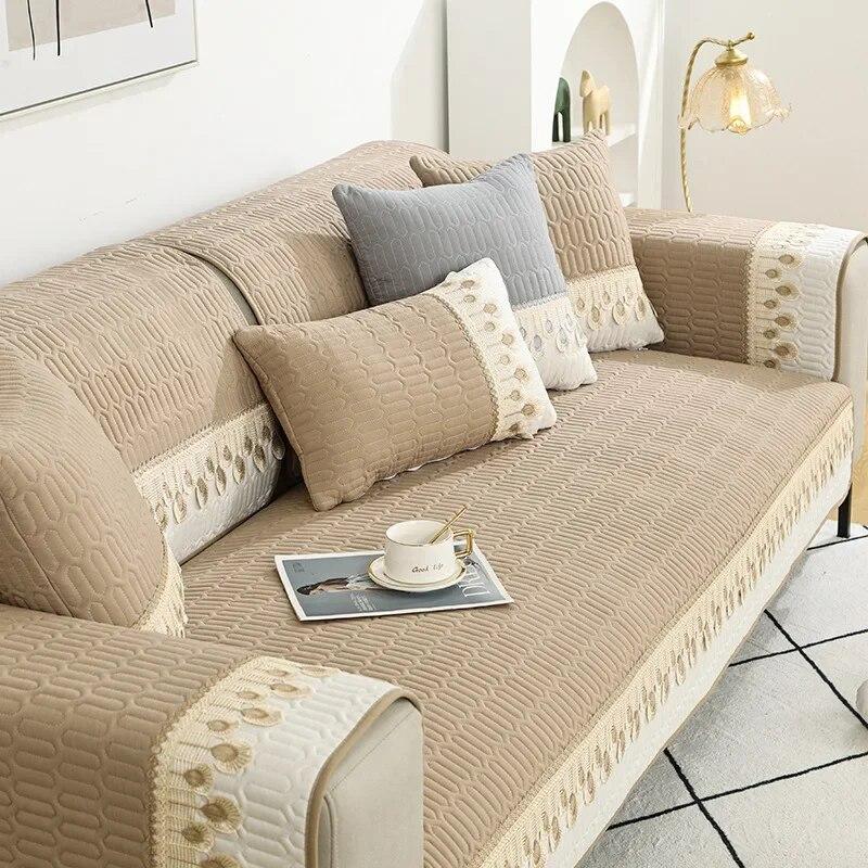 Stickerei-Sofa-Pad, Handtuch, Sofabezüge für Wohnzimmer, 1/2/3/4-Sitzer-Sofabezug, universelle Schonbezüge, Chenille-Sofabezüge
