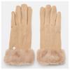 Suede Gloves with Faux Fur Woman