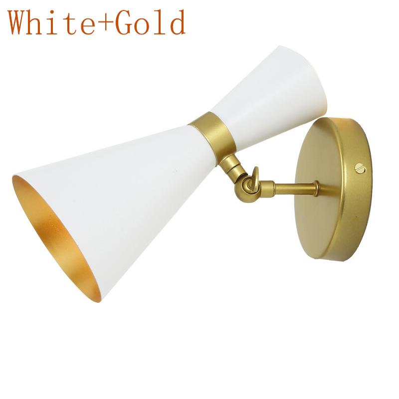 Modern Wall Light Nordic Trumpet Lamp with E27 Bulb for Corridor Living Room Foyer Bedroom Angle Adjustable Metal Lightings