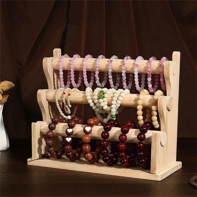 Wood Jewelry Holder for Exhibiting Accessories Bracelets and Bangle Display Rack Elegant Wrist Accessories Organizer
