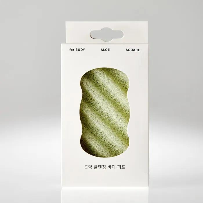 Pure Konjac Cleansing Puff Square Aloe