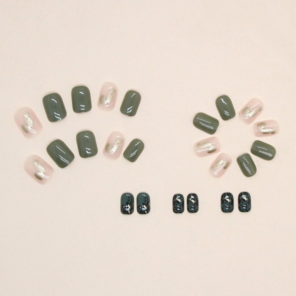 French False Nails Short Round Nail Tips Detachable Fake Nails  for Salon