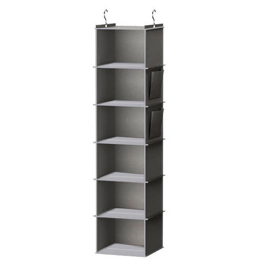 Multi-layer Washable Hanging Wardrobe Organizer with Metal Hooks and Bamboo Strips