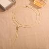 Temperament Double Wear Stainless Steel Sweater Chain Pendant Necklace for Women Charm Long Simple Chokers Jewelry Accessories