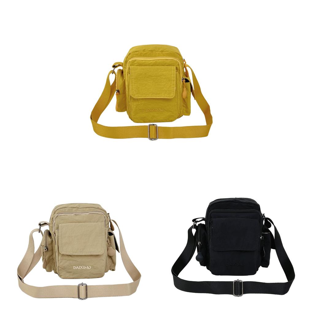 Nylon Multi Pocket Crossbody Bag For Travel And Daily Use