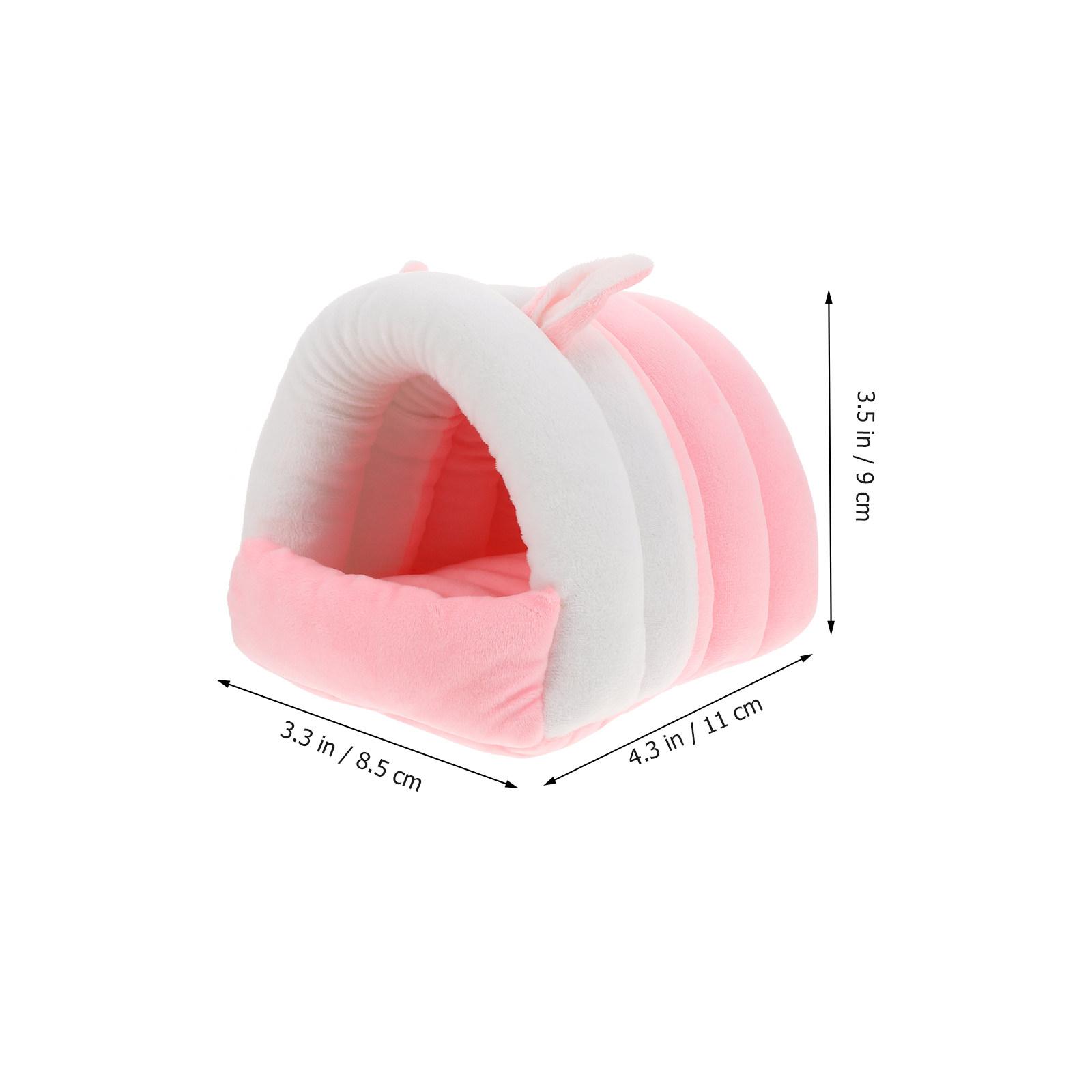 

1Pcs Warm Cotton Nest for Hamster Small Pet Bed House Cozy Sleeping Cave Comfortable Winter Hideout for Squirrel Mice Indoor розовый