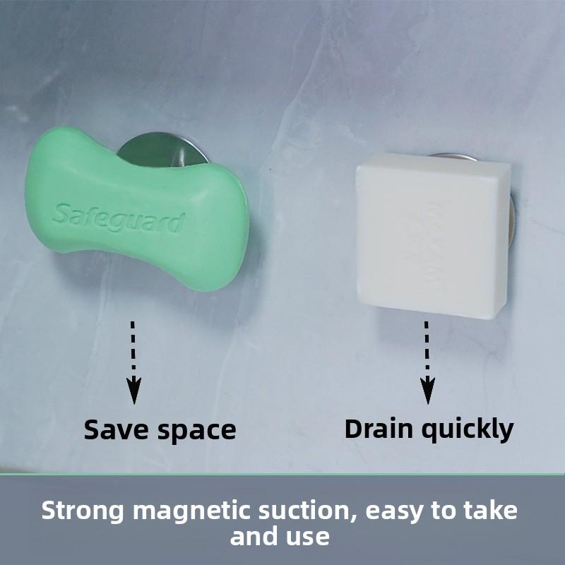 1PCS Stainless Steel Magnetic Soap Holder Container Bathroom Soap Holder Toilet Punch-free Soap Holder