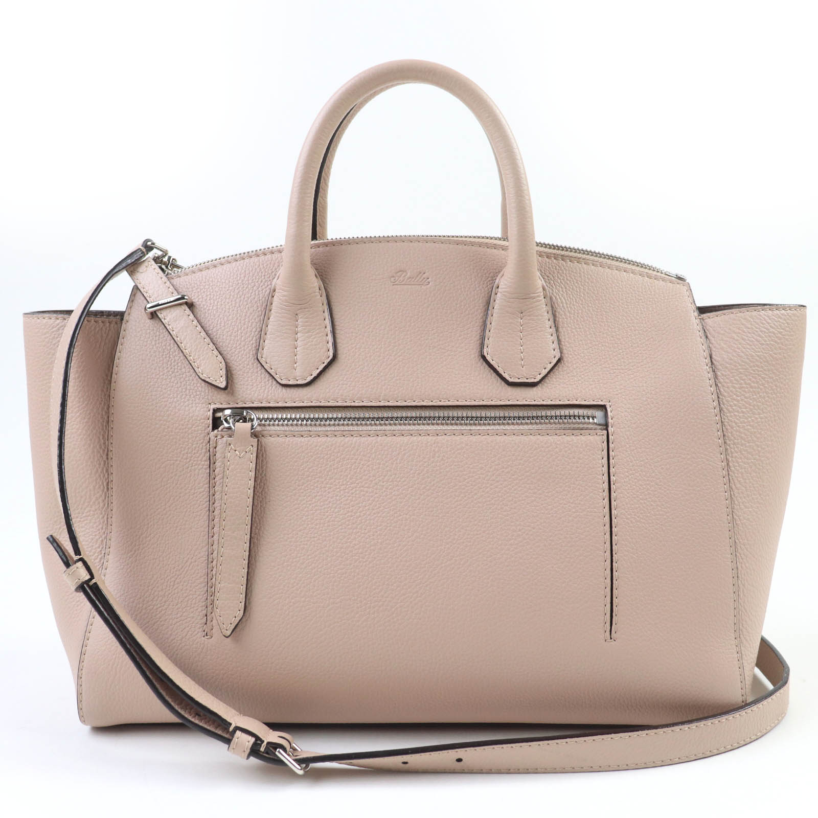 

BALLY Shoulder Bag SOMMET ZIP Leather 2WAY Handbag pink beige leather Women Used