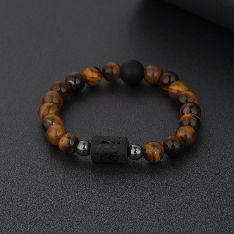 Pulsera con Colgantes de Constelaciones de los 12 Signos del Zodiaco para Hombre Mujer Multicapa Pulsera de Ojo de Tigre Regalo de Amistad Sagitario Acuario Leo