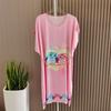 Multi-Color Silk Cotton Dress Home Wear Shoelace round Collar Skirt Special Treatment Rayon Nightdress for Women
