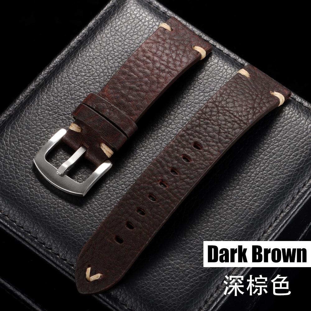 

Universal Genuine Cowhide Watch Band 18/20/22mm Metal Buckle Breathable Bracelet for Men Women Vintage Straps Belt Accessories 18mm&with Silver Buckle