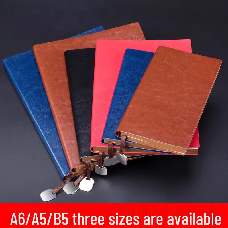 Customized High-End Leather A5 Notebook with Logo for Business Meetings