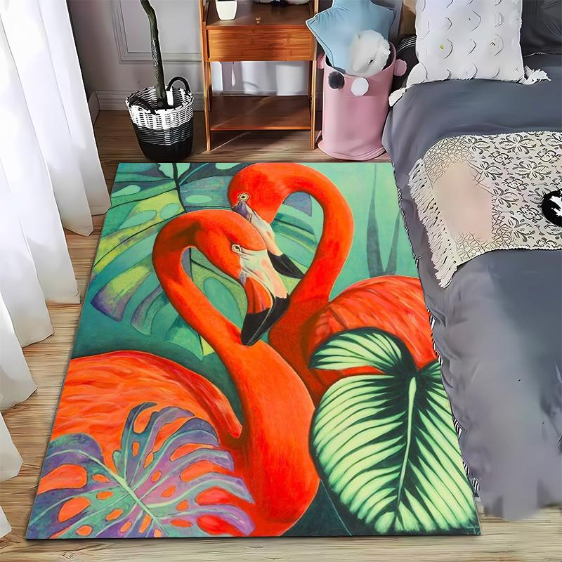 

Vibrant Flamingo Rug, Romantic Tropical Vibes Suitable for use as an anti-slip game mat for living room and bedroom sofas 40x60cm( 15x23in )