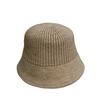 Tide Ladies Wool Hat Autumn and Winter Face Small Solid Color Bucket Hat Versatile Dome Knitted Bucket Hat Women