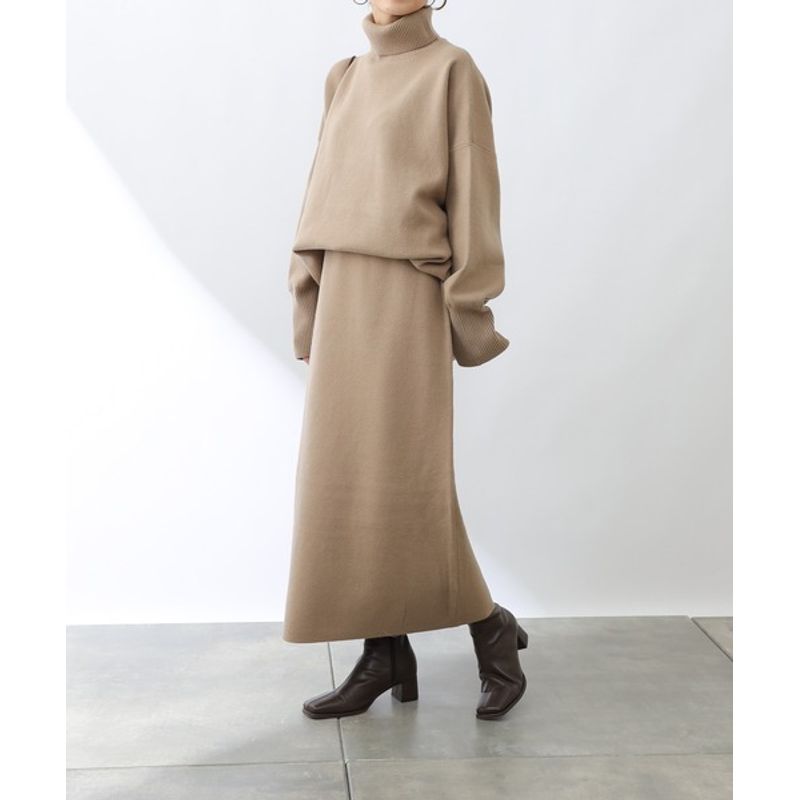 Fall and Winter New Arrival Export Japanese Single Women's Clothing High Collar Loose Plus Size Long Sleeves Sweater Front Short Back Length Knitwear