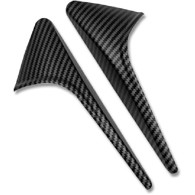 Black Carbon Fiber Style Side Camera Decoration Cover Trim For Tesla Model S X 3