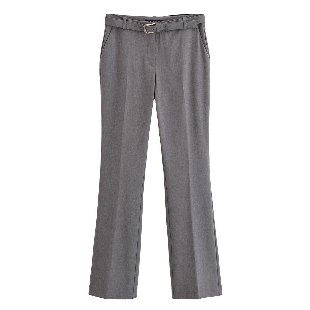 

ZARZ DIY Women s European & American Style Belted Straight-Leg Fashion Pants XS серый