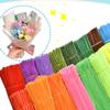 100pc Macaron Colored Torsion Bar, DIY Material Package With Simulated Plush Folding Strips, Handmade Flower Materials