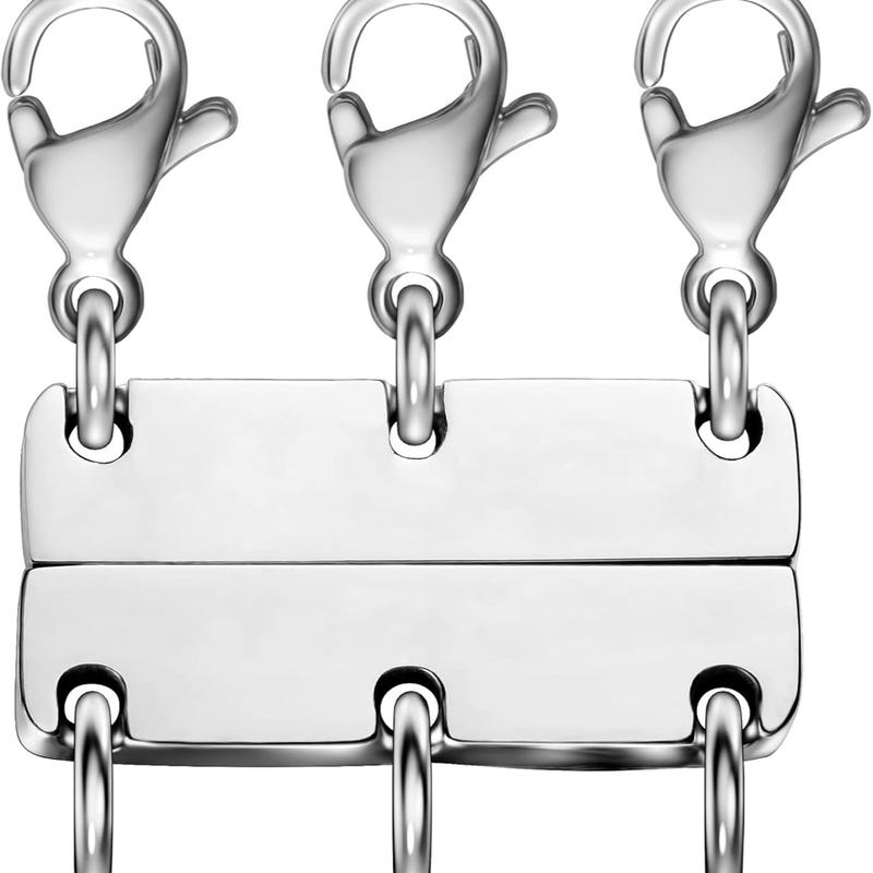 18K Gold Necklace Separator for Layering Lightweight Necklace Stacker Detangler Clas Magnetic Multiple Necklace Layering Bracelet Connector Girls’