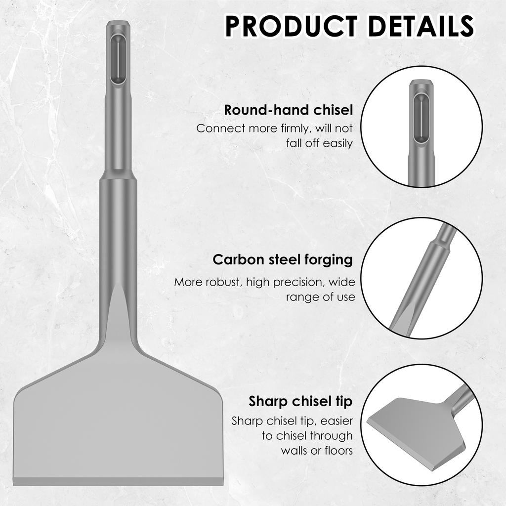 Alloy steel chisel Electric pickaxe chisel shovel tile cement floor slotting ground Rust proof and brick removal tool