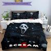 3Pcs Scream Snow Bedding Set Soft Fabric Duvet Cover Pillowcases Home Christmas Xmas Halloween Gift 1 Duvet Cover 2 Pillowcase N1260