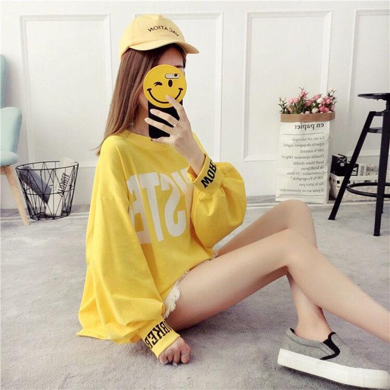 Plus Size Loose Long Sleeve Hoodie Women's Spring Autumn Sweatshirts Casual Round Neck Tops
