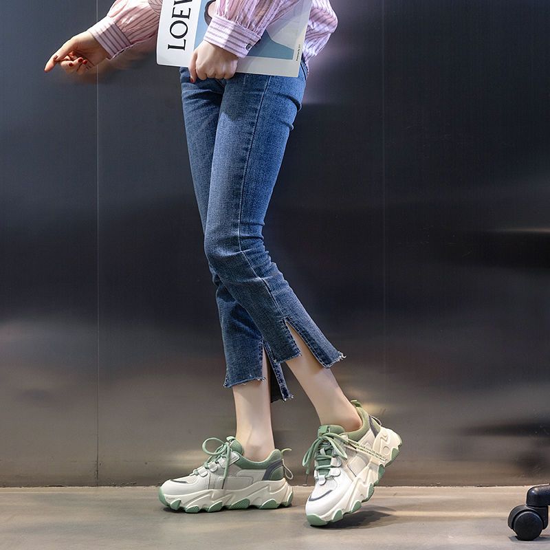 Dad Shoes Women's Spring Heightening Shoes Versatile Sports Shoes Breathable Casual Shoes