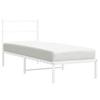 Vidaxl Metal Bed Frame with Headboard, White, 80X200 Cm