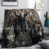 1Pc Viking Pattern Print Flannel Blanket, High quality Comfortable for All Seasons, Home Decor, Warmth and Comfort, Perfect for Christmas Gifts