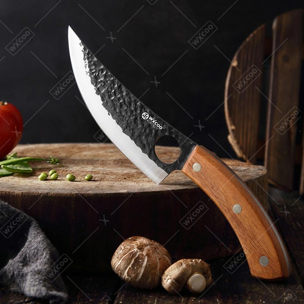 WXCOO Handgeschmiedetes Küchenmesser für den Haushalt Kochmesser Ergonomischer Holzgriff Fleischbeil Entbeinermesser Metzger Messer